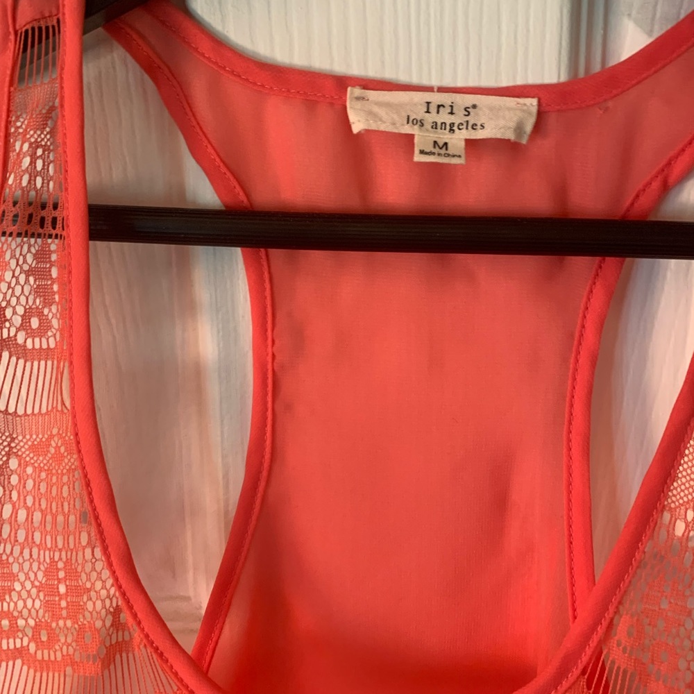 Sheer coral tank by Iris Los Angeles - Picture 3 of 4